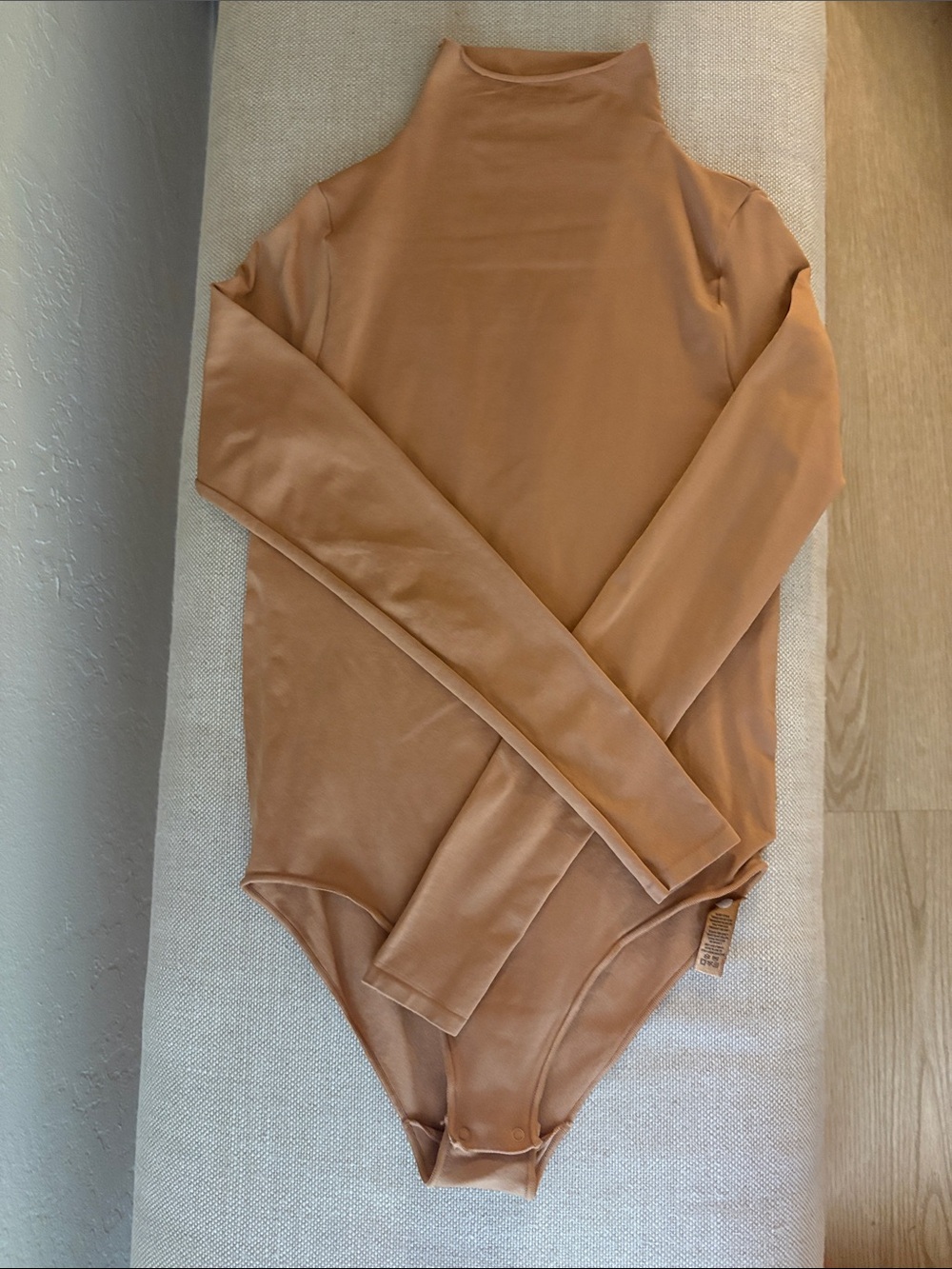 SKIMS Long Sleeve High Neck Bodysuit - Tan